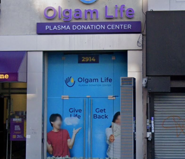 2914 3rd Avenue, Bronx, NY. – OLGAM LIFE Plasma Donation Center