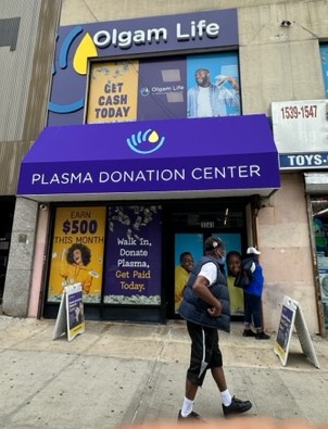 OLGAM LIFE Plasma Donation Centers – Brooklyn, NY.